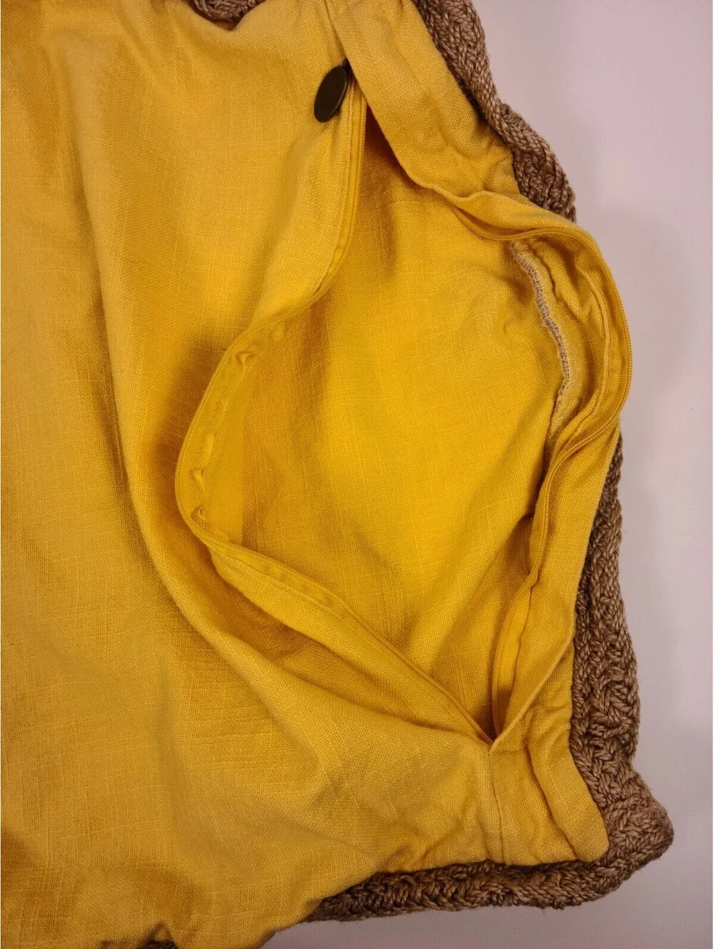 Pier 1 Imports Yellow Throw Pillow Cover With Braided Twill